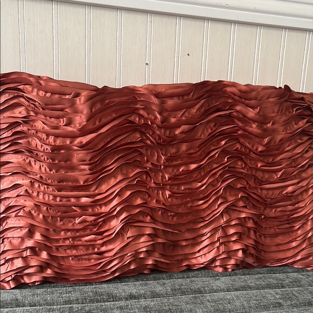Rust Satin Ruffled Pillow - Picture 4 of 5